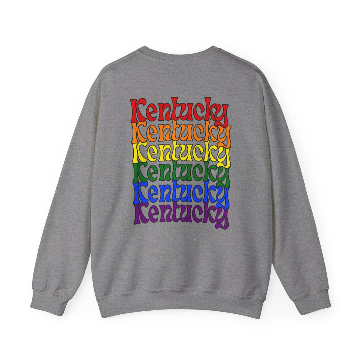 Kentucky Rainbow Stacked Font Crewneck Sweatshirt