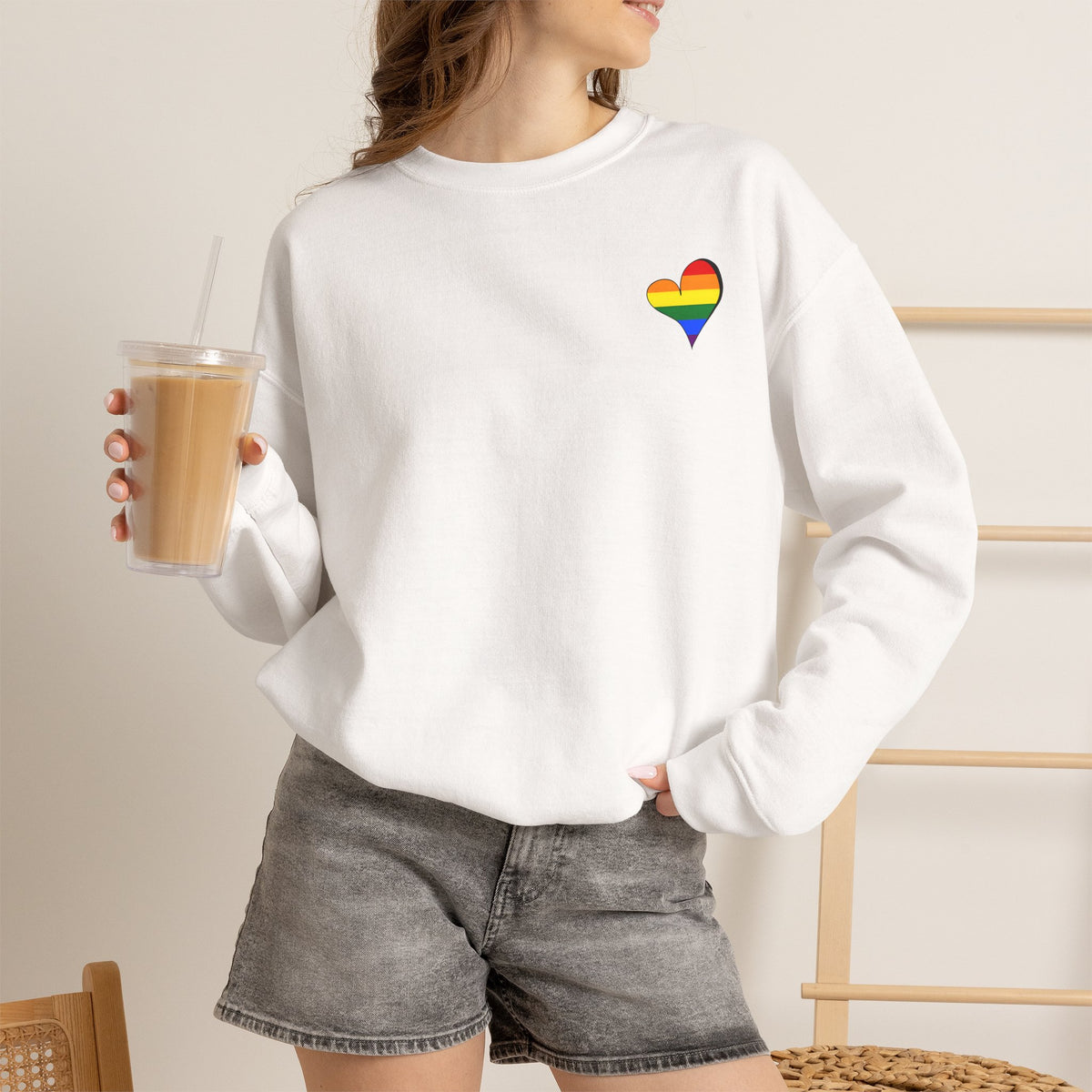 Kentucky Rainbow Stacked Font Crewneck Sweatshirt