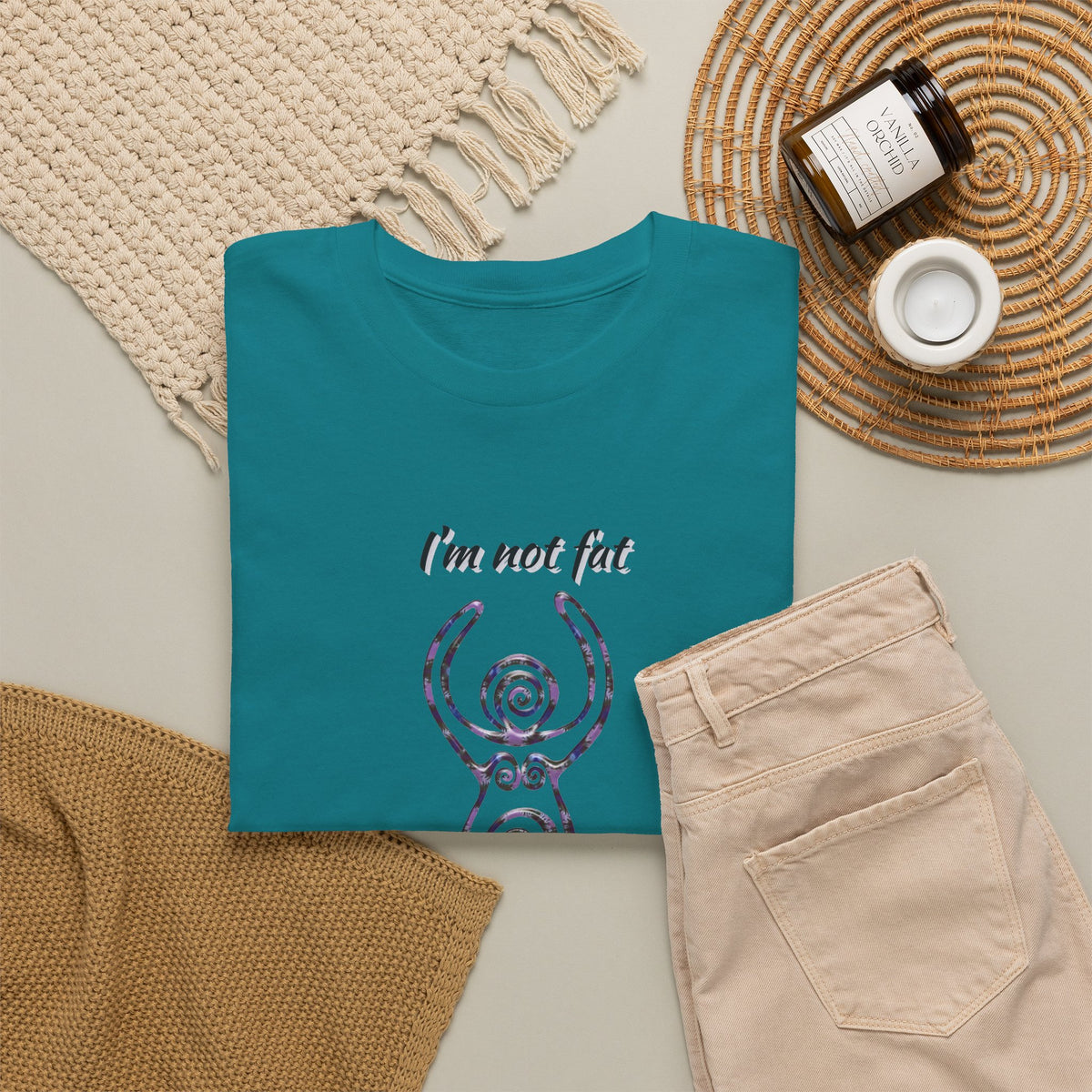 Goddess Sized Tee — "I'm not fat, I'm Goddess Sized" Empowerment T‑Shirt | Andi B. Designs