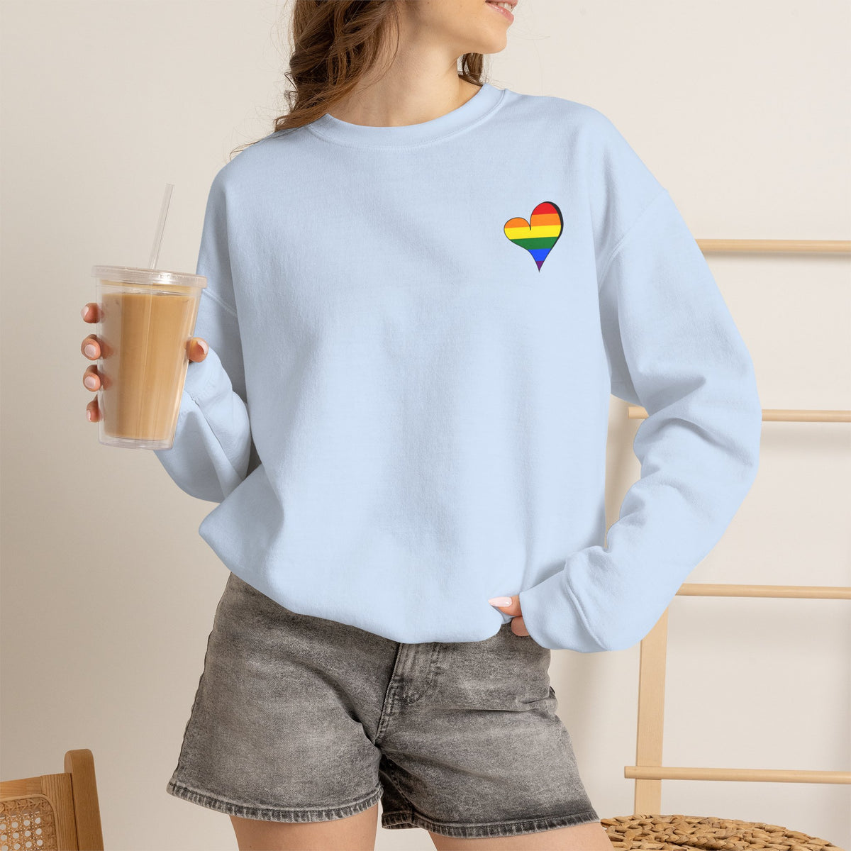 Kentucky Rainbow Stacked Font Crewneck Sweatshirt