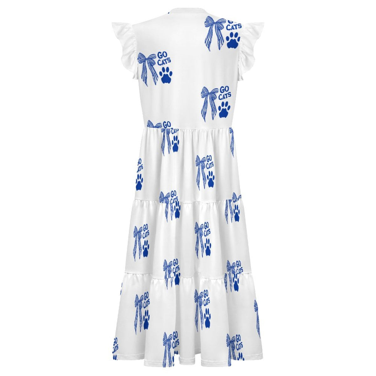 Kentucky GameDay Dress180gsm Ruffled V Neck Dress (All-Over Printing)