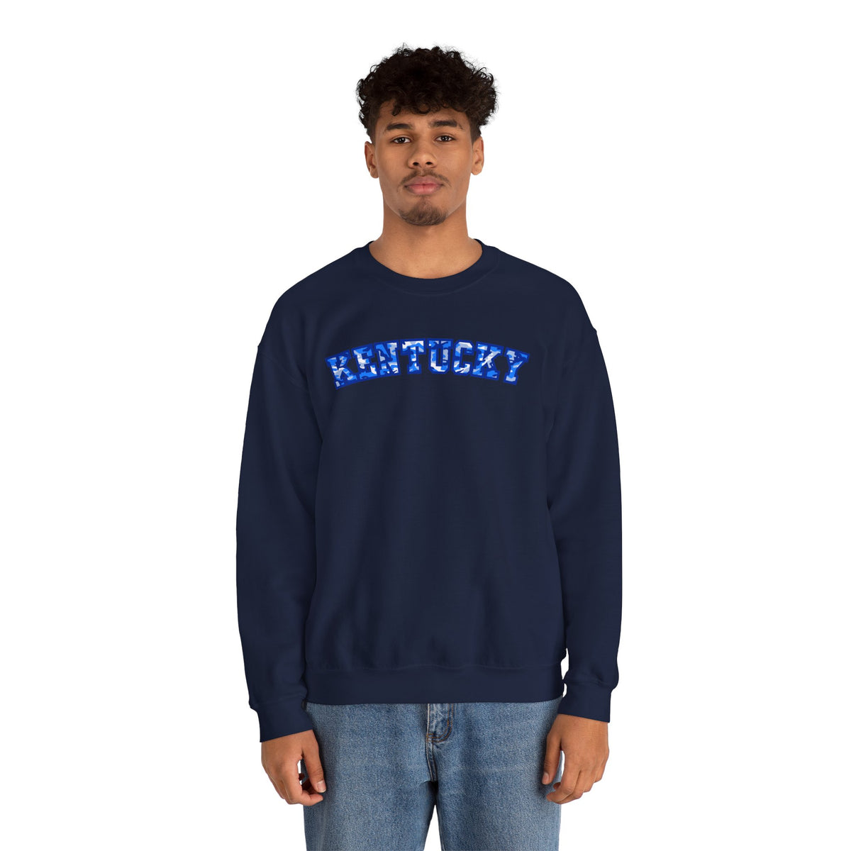 Kentucky Bright Blue Camo Crewneck Sweatshirt