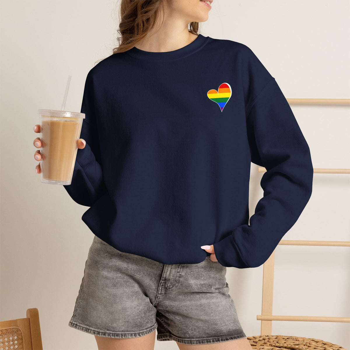 Kentucky Rainbow Stacked Font Crewneck Sweatshirt