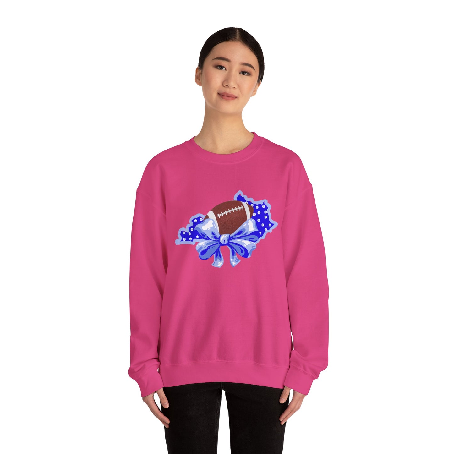 Football and Bows Crewneck Sweatshirt for Fans!