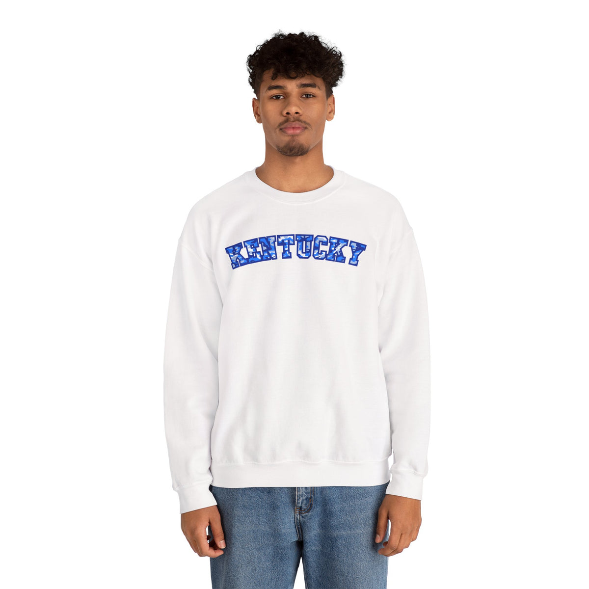 Kentucky Bright Blue Camo Crewneck Sweatshirt
