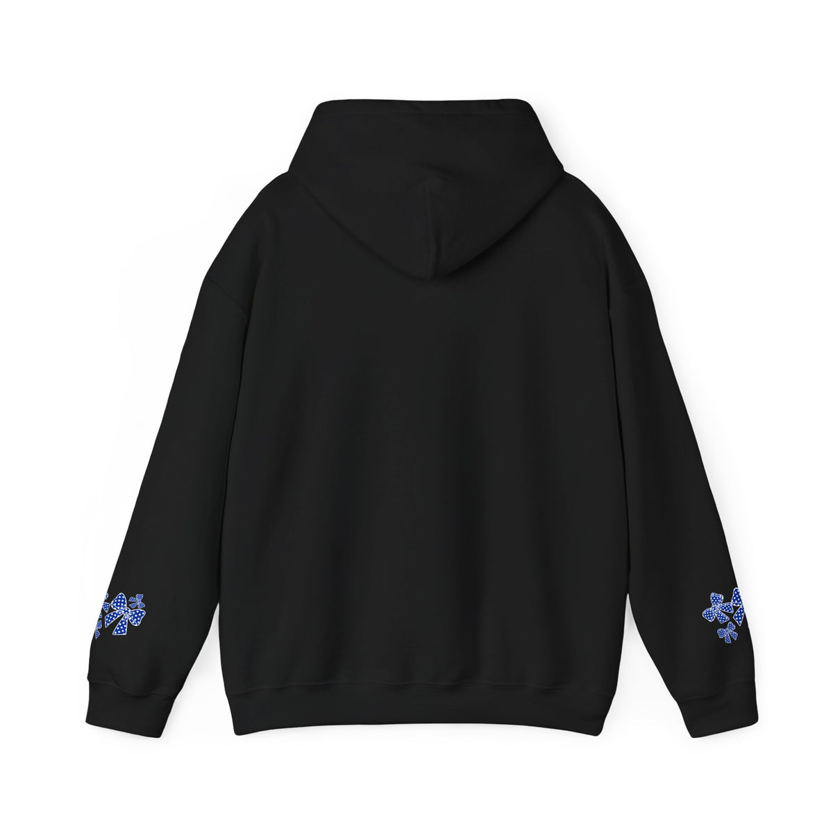 Polka Dot Bow Hoodie — Cute Blue Ribbon Graphic Sweatshirt