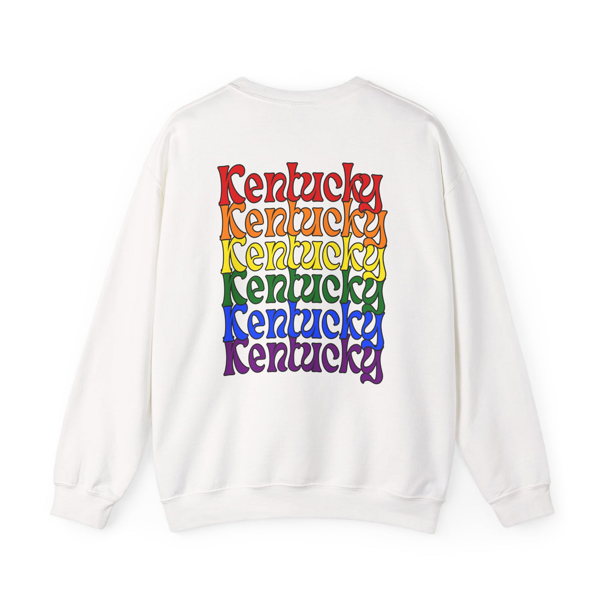 Kentucky Rainbow Stacked Font Crewneck Sweatshirt
