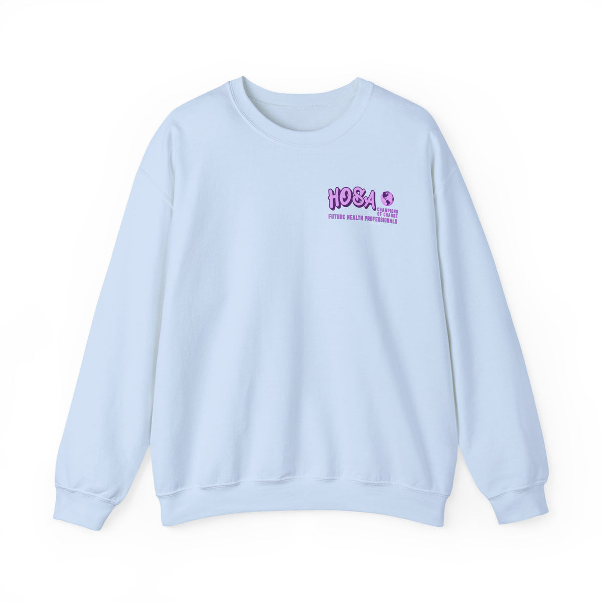 HOSA Concert Style Crewneck Sweatshirt, Cozy Unisex Sweatshirt, Ideal for Health Students | Purple Gildan Edition