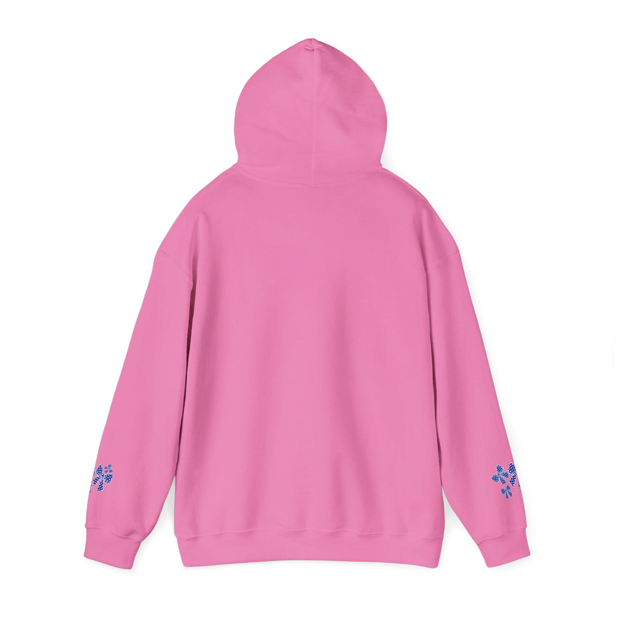 Polka Dot Bow Hoodie — Cute Blue Ribbon Graphic Sweatshirt