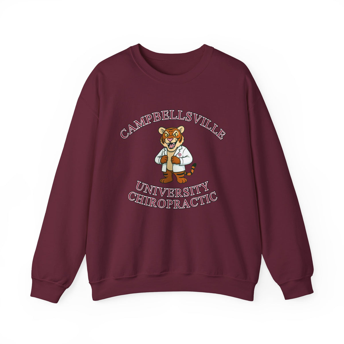 Campbellsville University Chiropractic Crewneck Sweatshirt — Retro Mascot Pullover