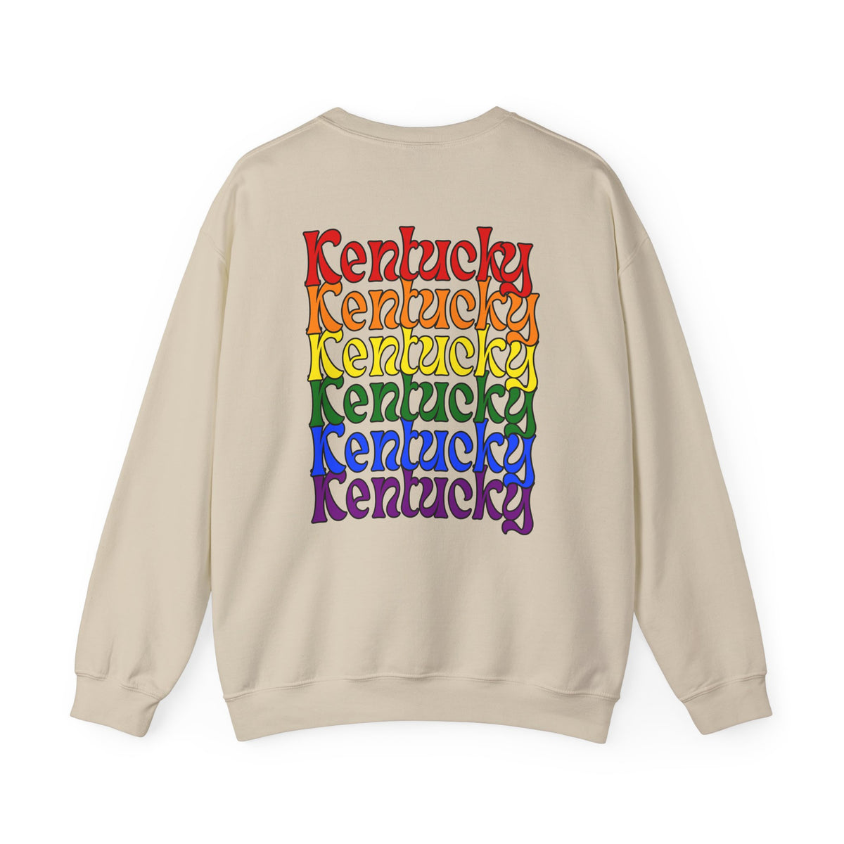 Kentucky Rainbow Stacked Font Crewneck Sweatshirt