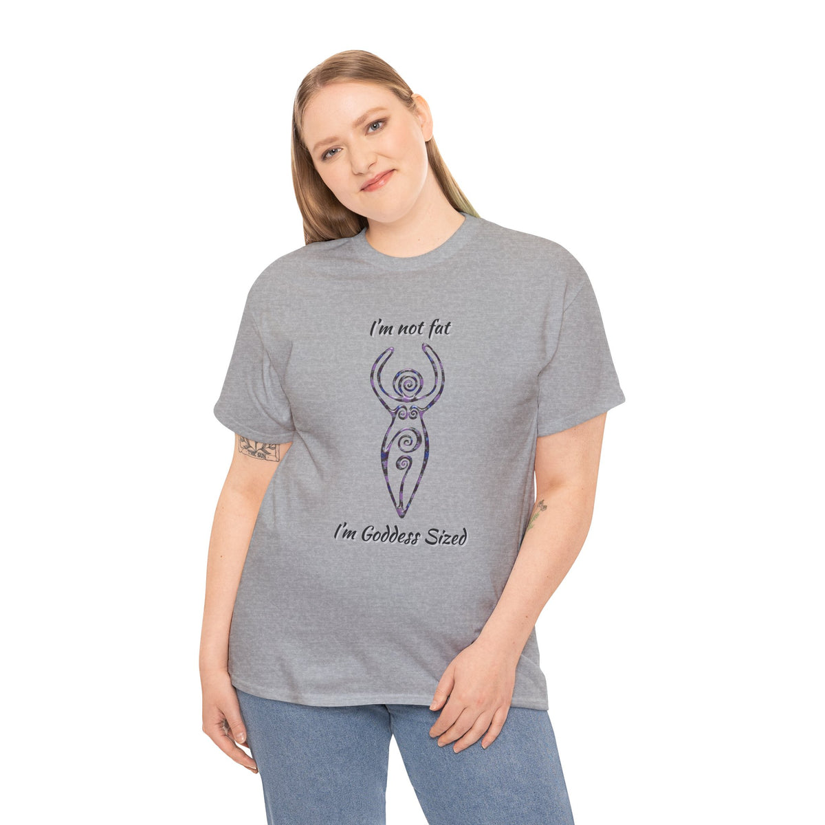 Goddess Sized Tee — "I'm not fat, I'm Goddess Sized" Empowerment T‑Shirt | Andi B. Designs