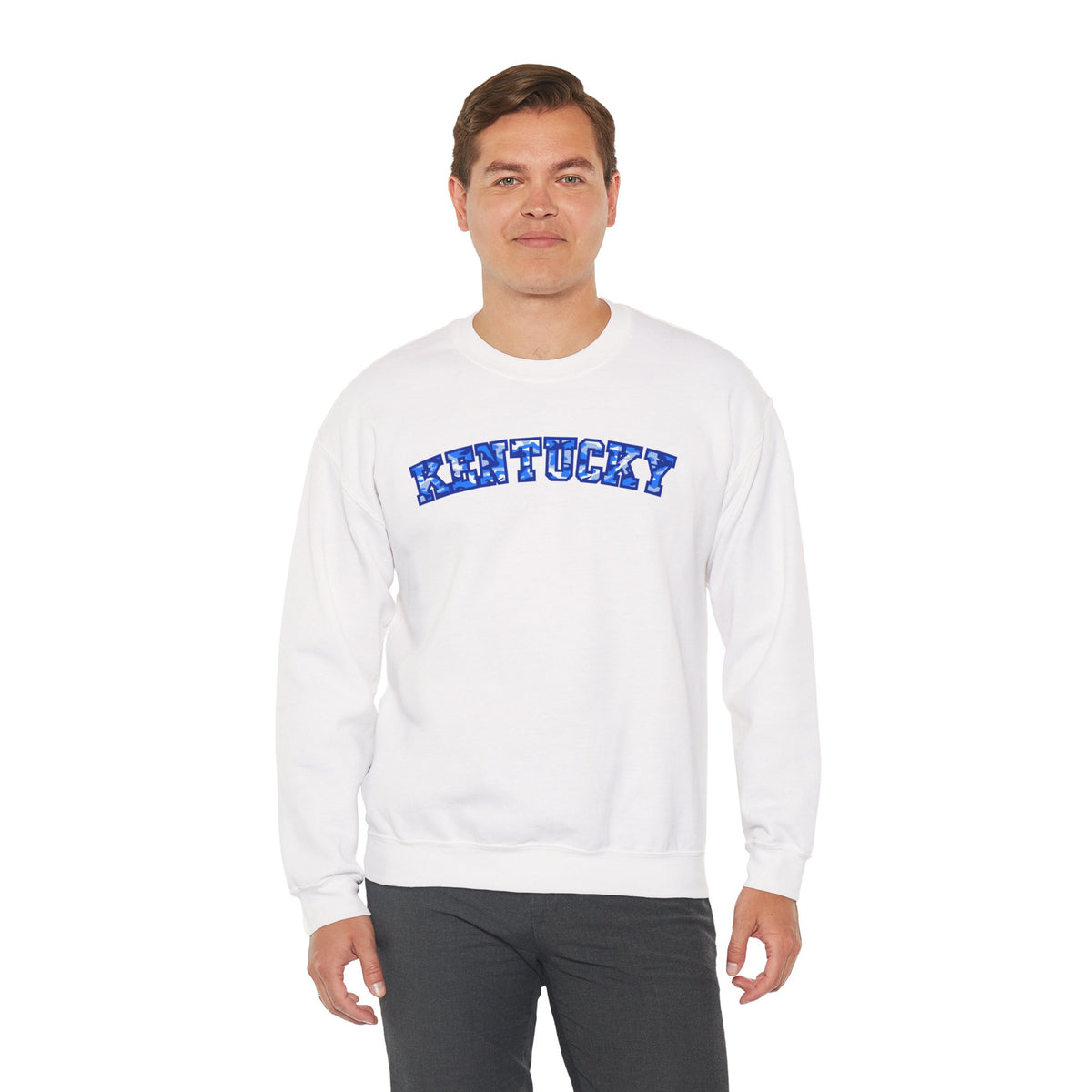 Kentucky Bright Blue Camo Crewneck Sweatshirt