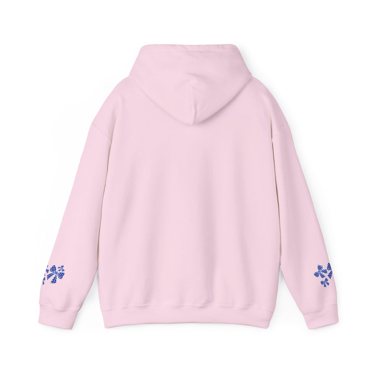 Polka Dot Bow Hoodie — Cute Blue Ribbon Graphic Sweatshirt