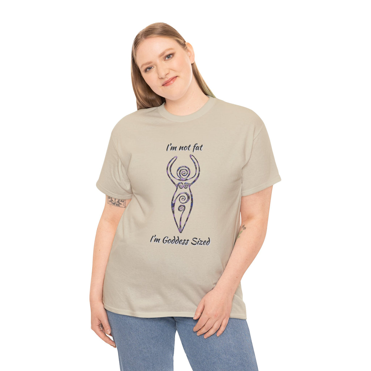 Goddess Sized Tee — "I'm not fat, I'm Goddess Sized" Empowerment T‑Shirt | Andi B. Designs