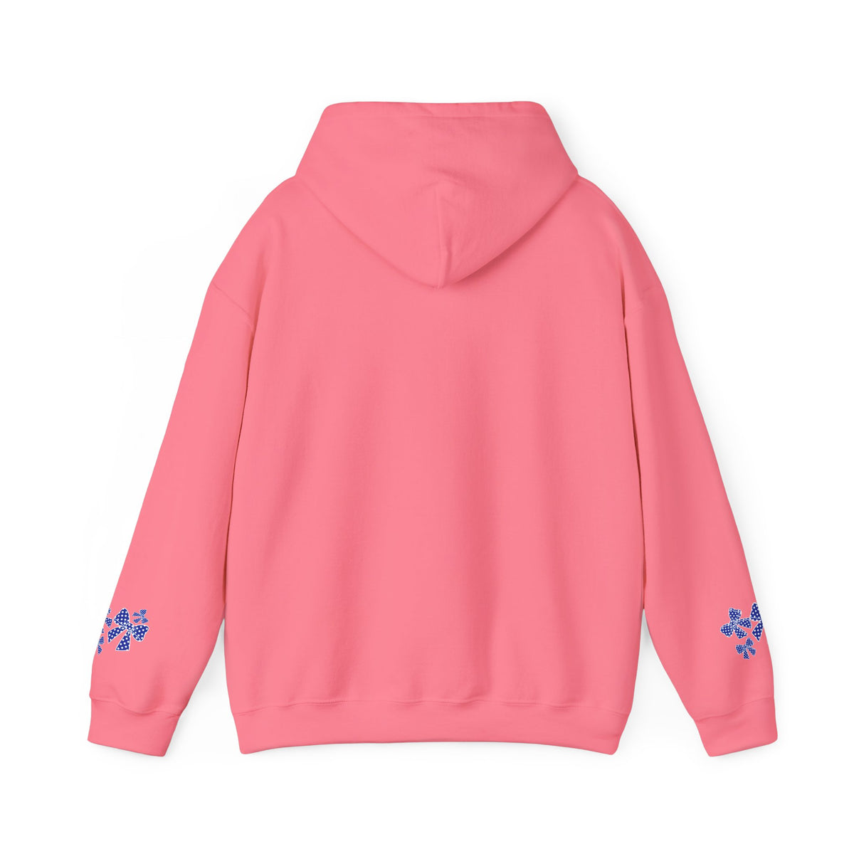 Polka Dot Bow Hoodie — Cute Blue Ribbon Graphic Sweatshirt