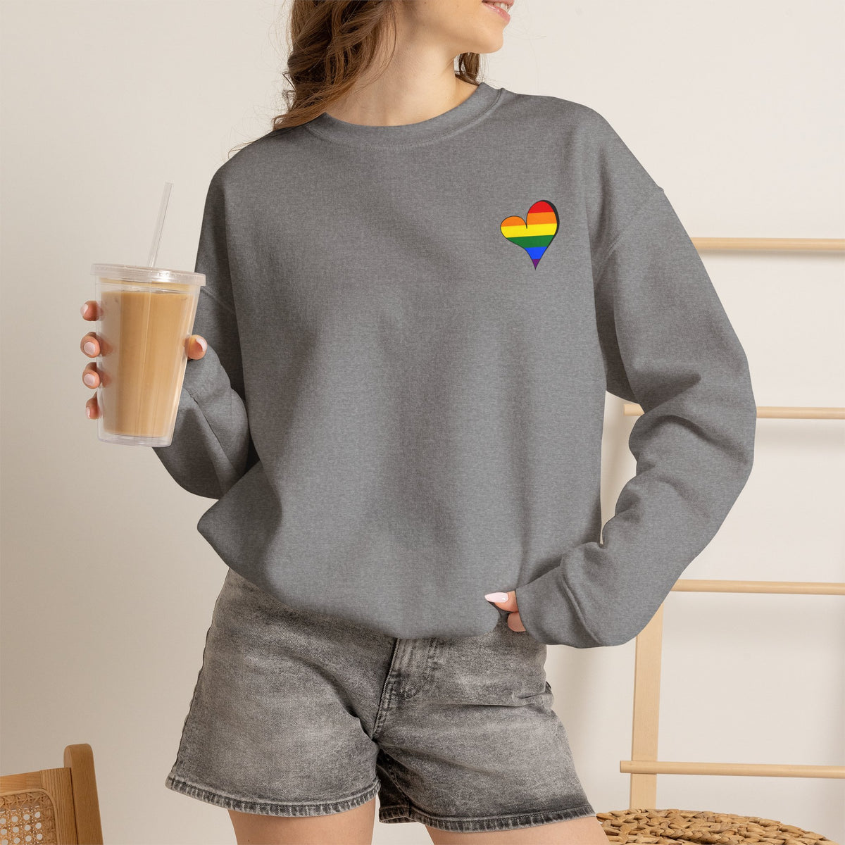 Kentucky Rainbow Stacked Font Crewneck Sweatshirt