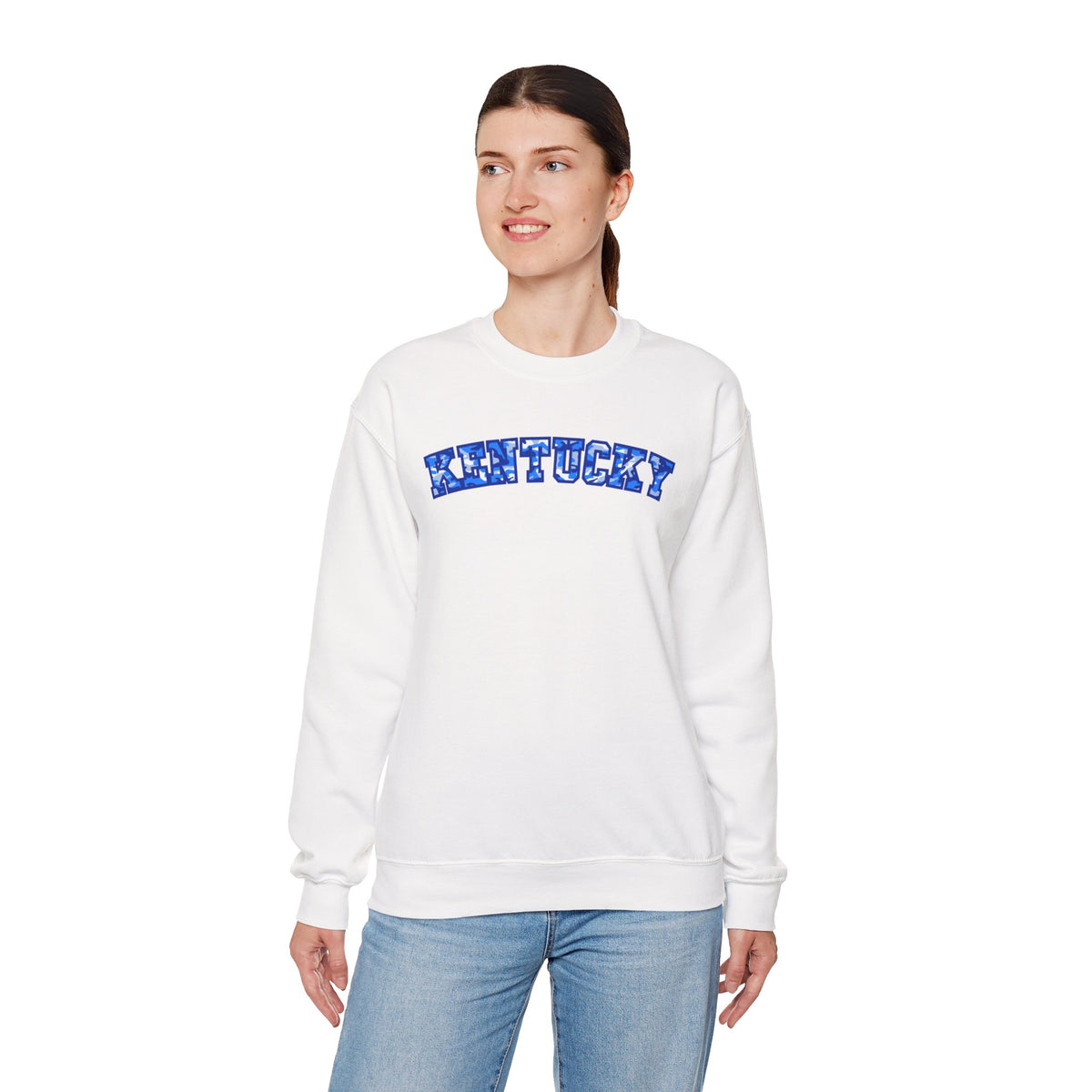 Kentucky Bright Blue Camo Crewneck Sweatshirt