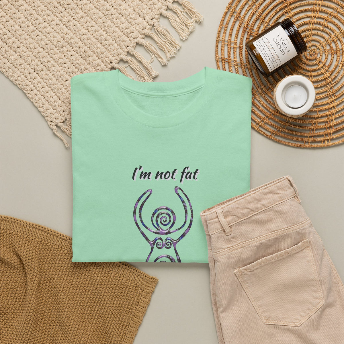 Goddess Sized Tee — "I'm not fat, I'm Goddess Sized" Empowerment T‑Shirt | Andi B. Designs