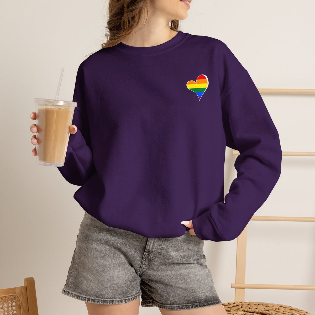 Kentucky Rainbow Stacked Font Crewneck Sweatshirt