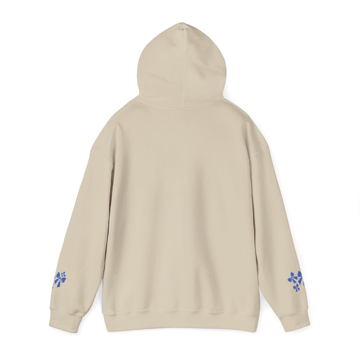 Polka Dot Bow Hoodie — Cute Blue Ribbon Graphic Sweatshirt