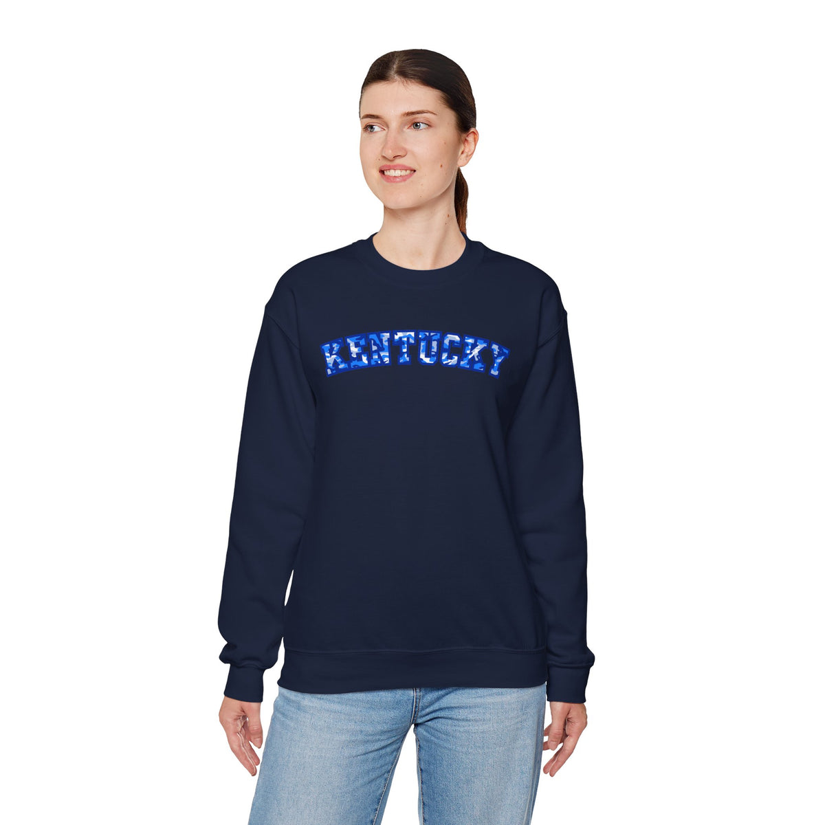 Kentucky Bright Blue Camo Crewneck Sweatshirt