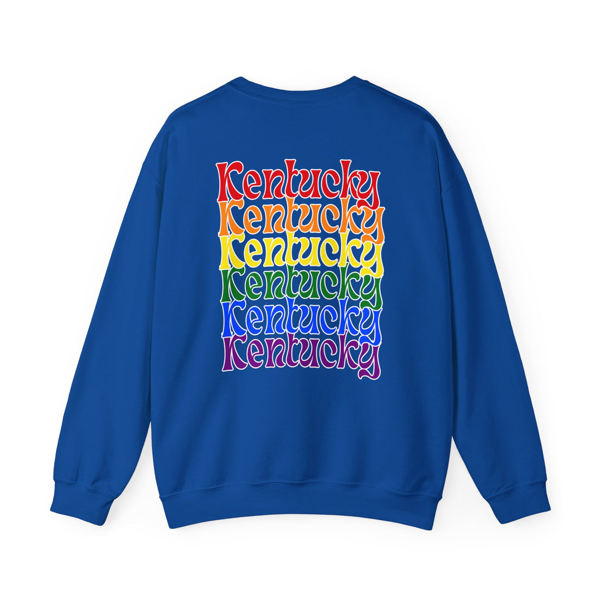 Kentucky Rainbow Stacked Font Crewneck Sweatshirt