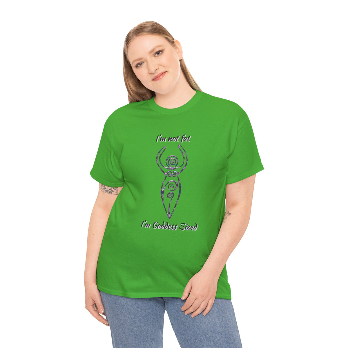 Goddess Sized Tee — "I'm not fat, I'm Goddess Sized" Empowerment T‑Shirt | Andi B. Designs