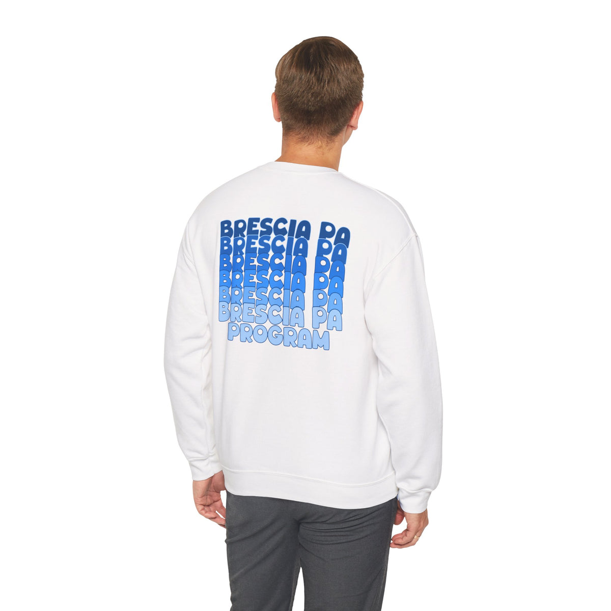 Brescia PA Program Blue Ombre Graphic Crewneck Sweatshirt