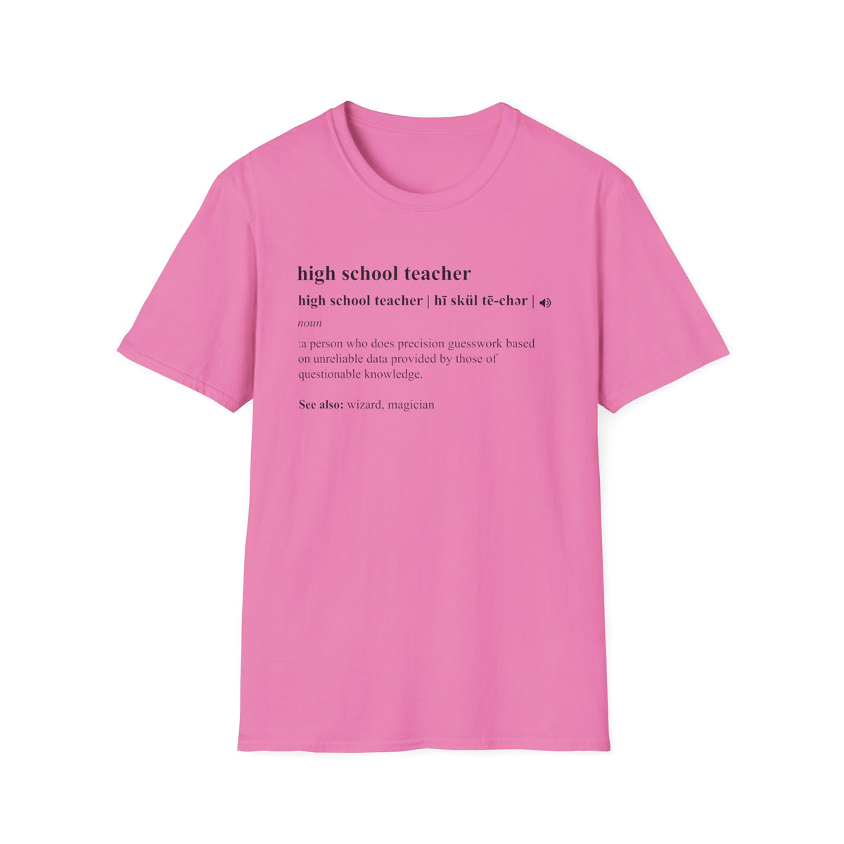 Teacher Definition T-Shirt — 'high school teacher' Funny Dictionary Tee