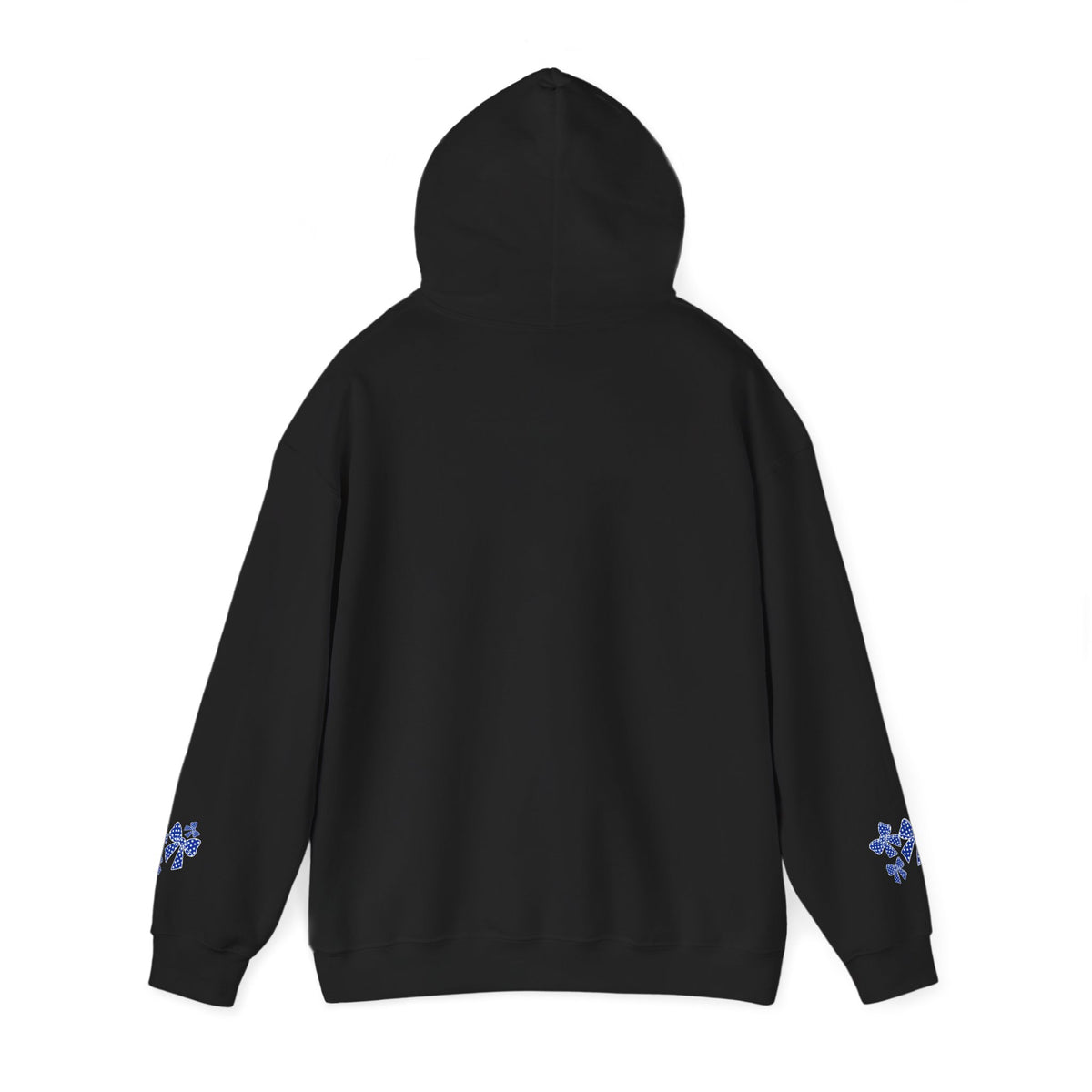 Polka Dot Bow Hoodie — Cute Blue Ribbon Graphic Sweatshirt
