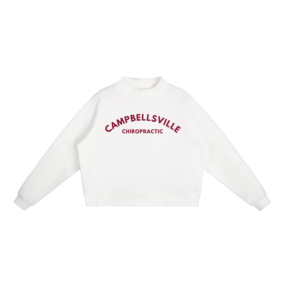 Campbellsville Chiropractic Mock Neck - Modern Font Red/White