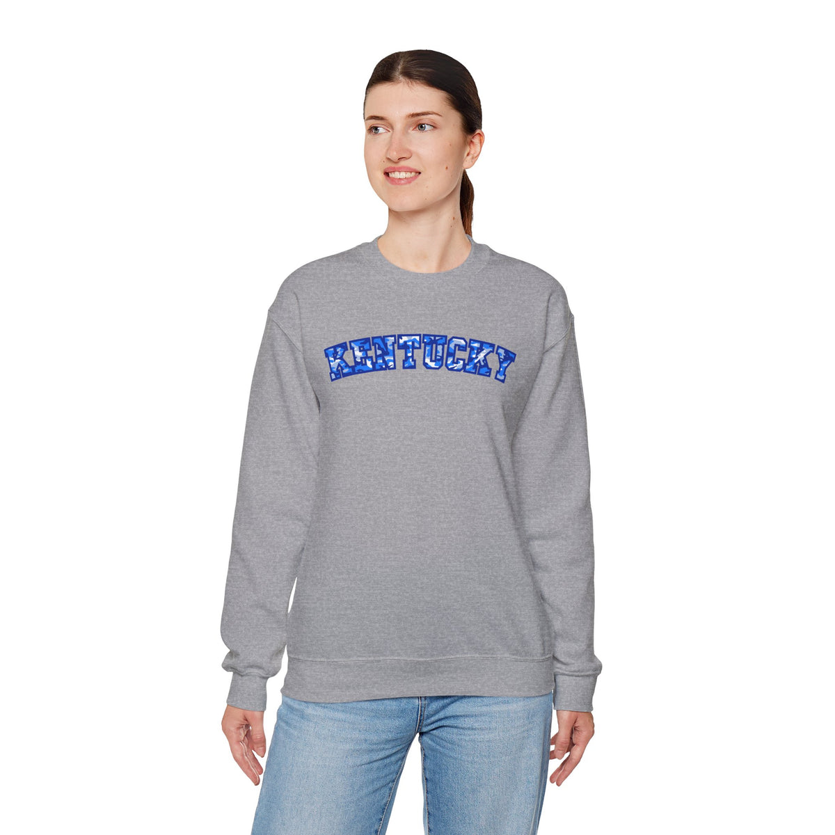 Kentucky Bright Blue Camo Crewneck Sweatshirt