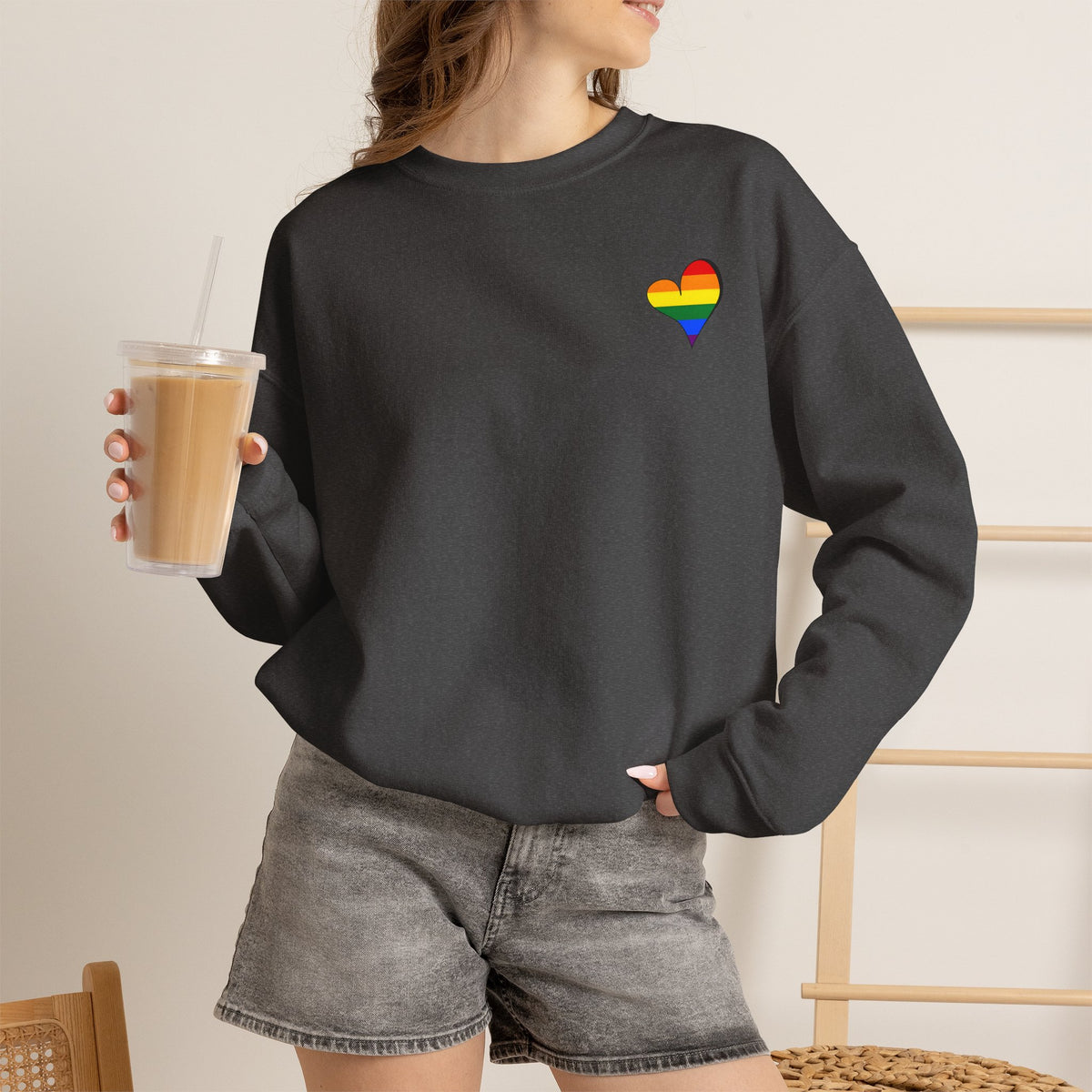 Kentucky Rainbow Stacked Font Crewneck Sweatshirt