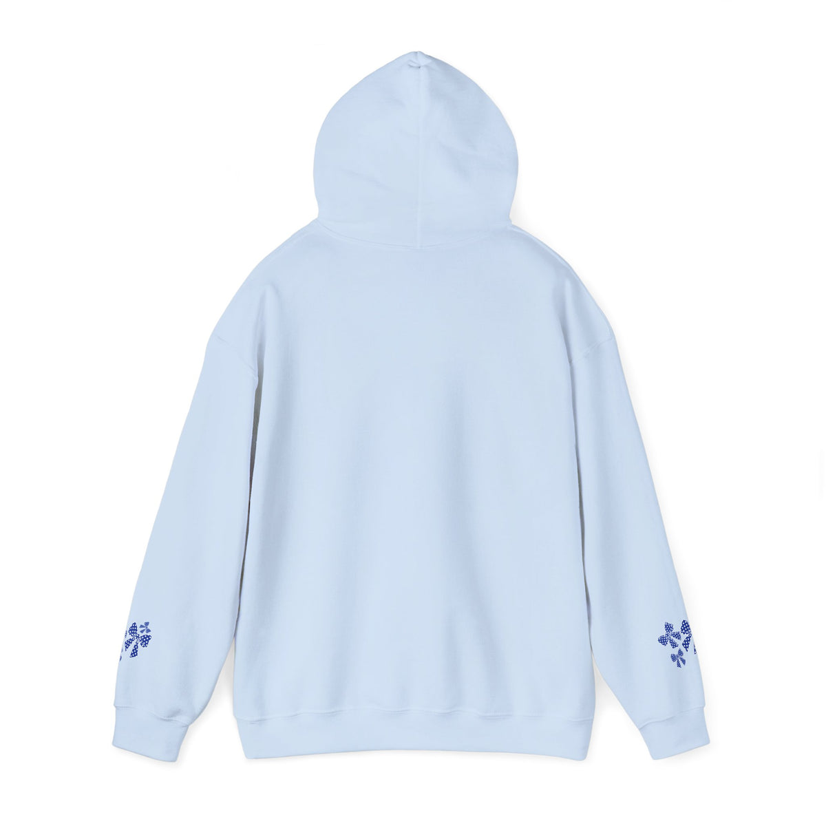 Polka Dot Bow Hoodie — Cute Blue Ribbon Graphic Sweatshirt