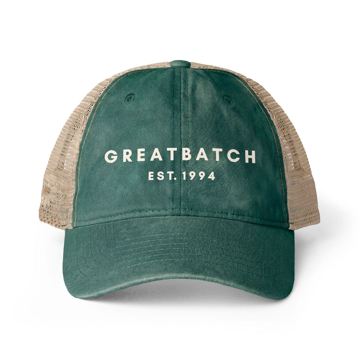 The Greatbatch Hat | Beige Font Patterned Bill
