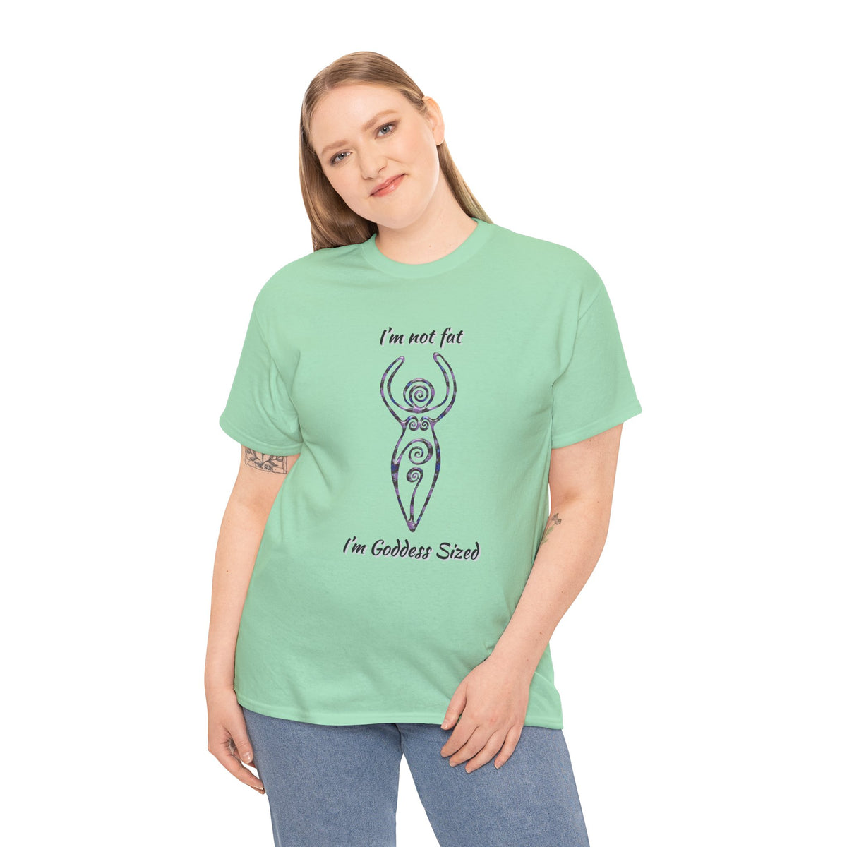 Goddess Sized Tee — "I'm not fat, I'm Goddess Sized" Empowerment T‑Shirt | Andi B. Designs