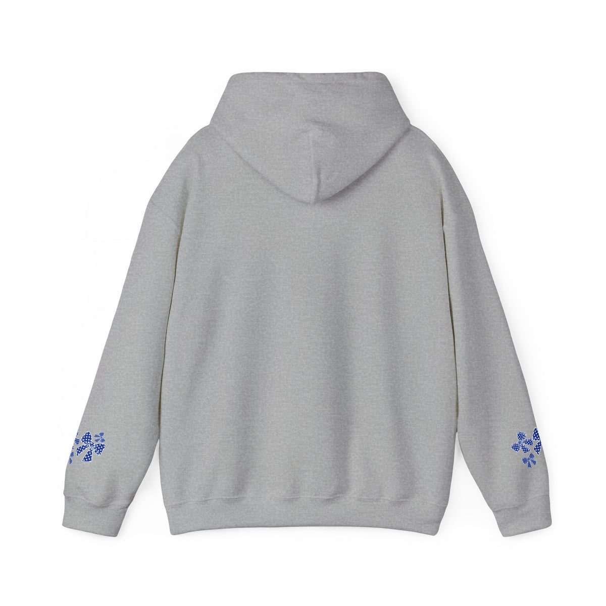 Polka Dot Bow Hoodie — Cute Blue Ribbon Graphic Sweatshirt