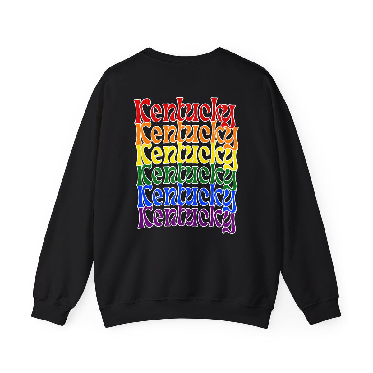 Kentucky Rainbow Stacked Font Crewneck Sweatshirt
