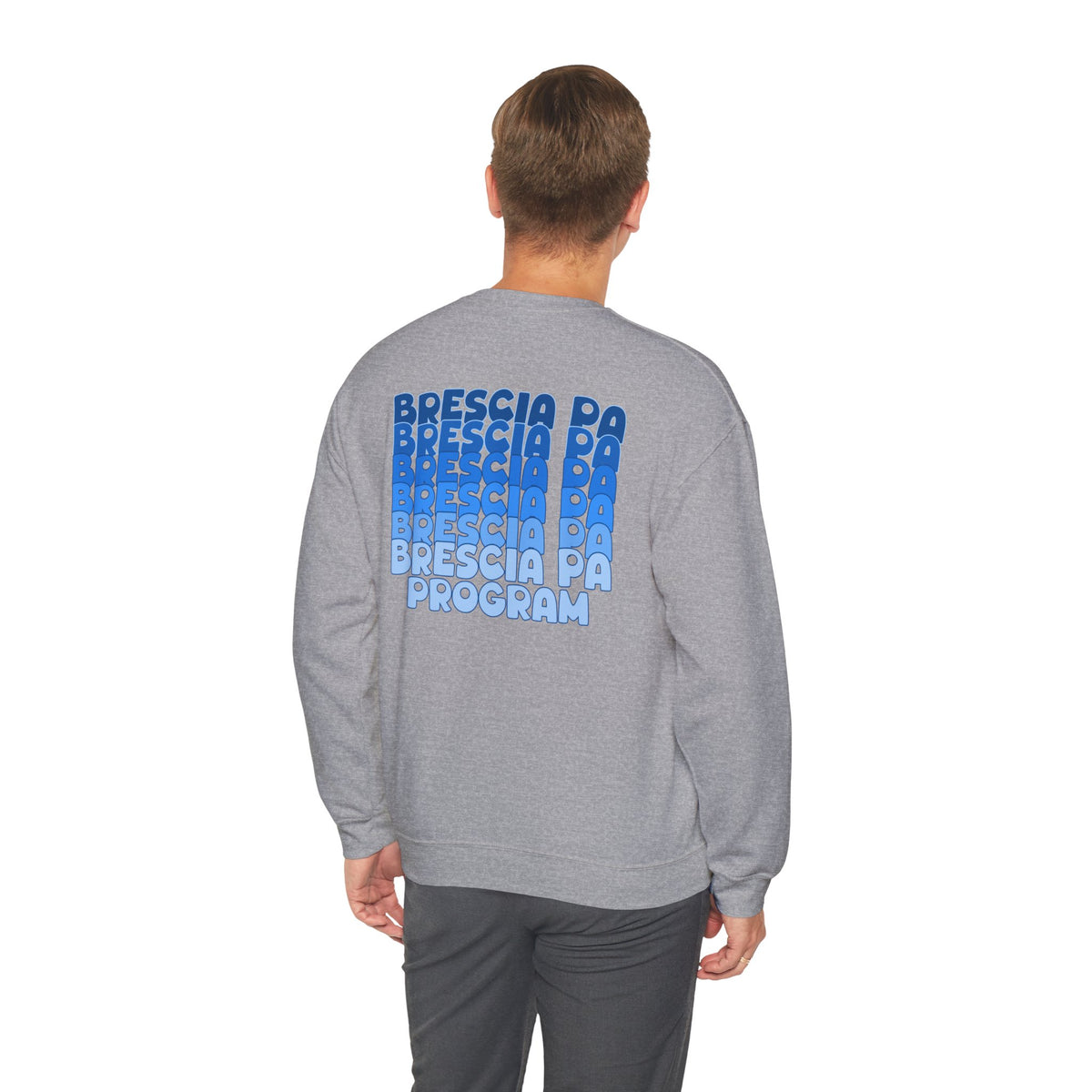 Brescia PA Program Blue Ombre Graphic Crewneck Sweatshirt
