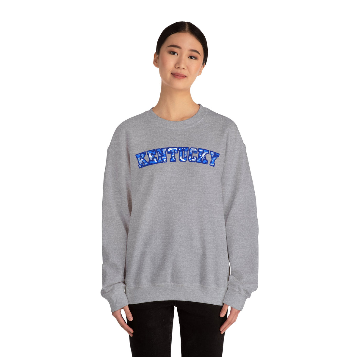 Kentucky Bright Blue Camo Crewneck Sweatshirt