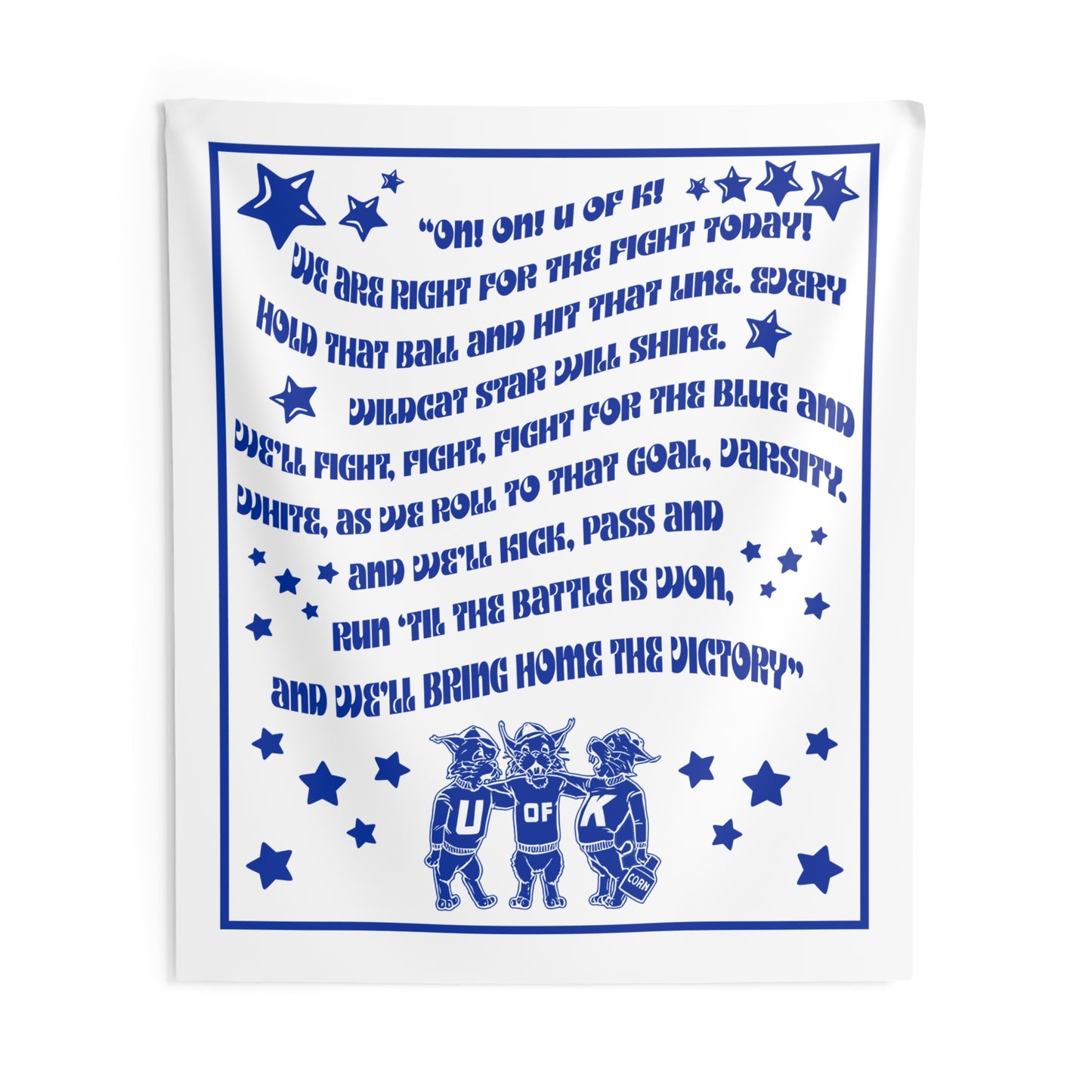 Kentucky Fight Song Indoor Wall Tapestry — Blue Wildcats Lyrics Design