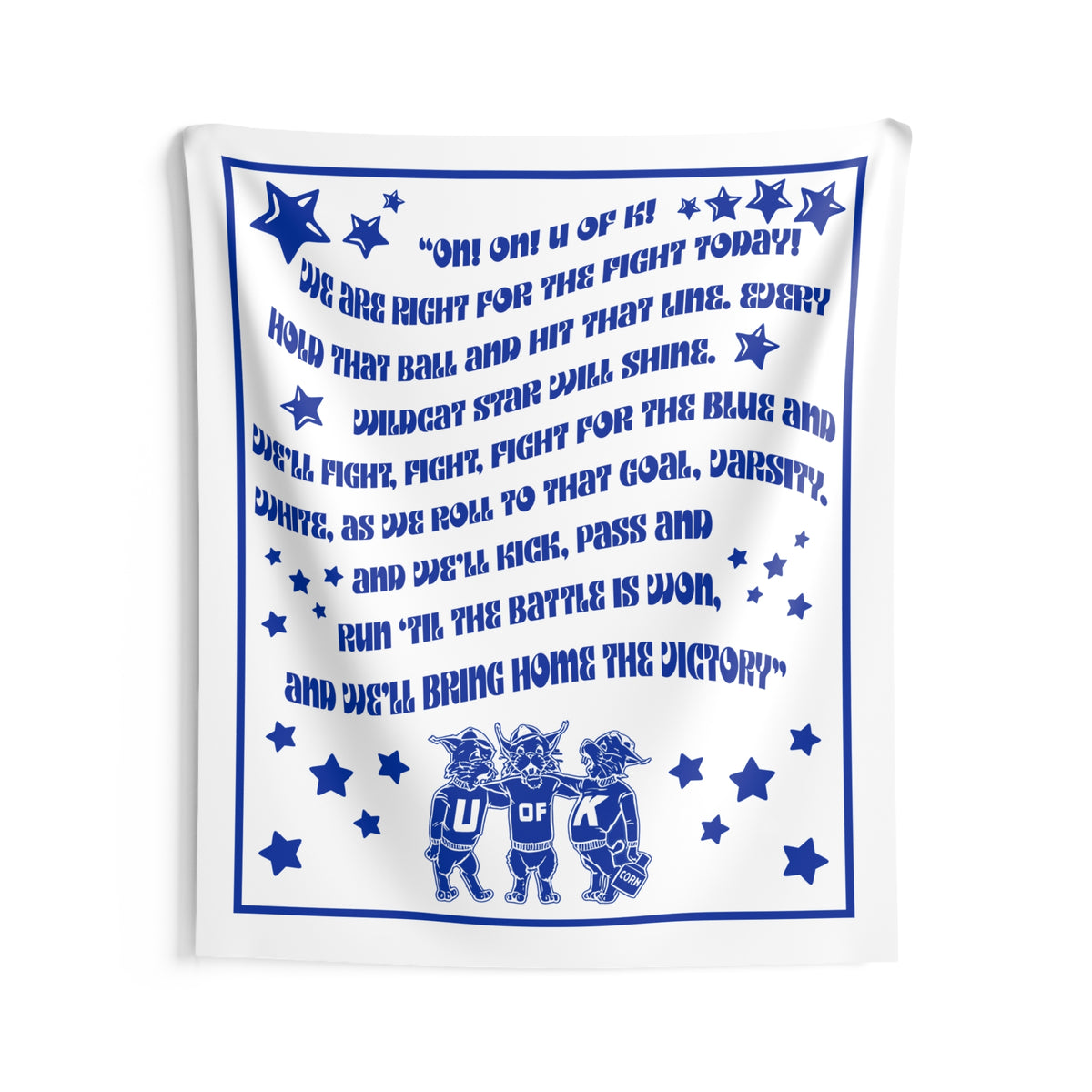 Kentucky Fight Song Indoor Wall Tapestry — Blue Wildcats Lyrics Design