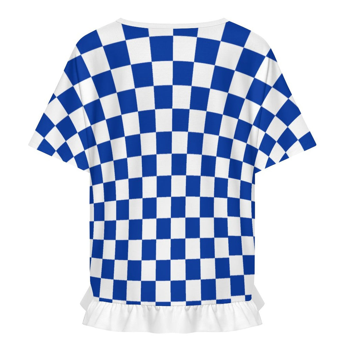 Kentucky Game Day Blue Check Women's Ruffle Tee