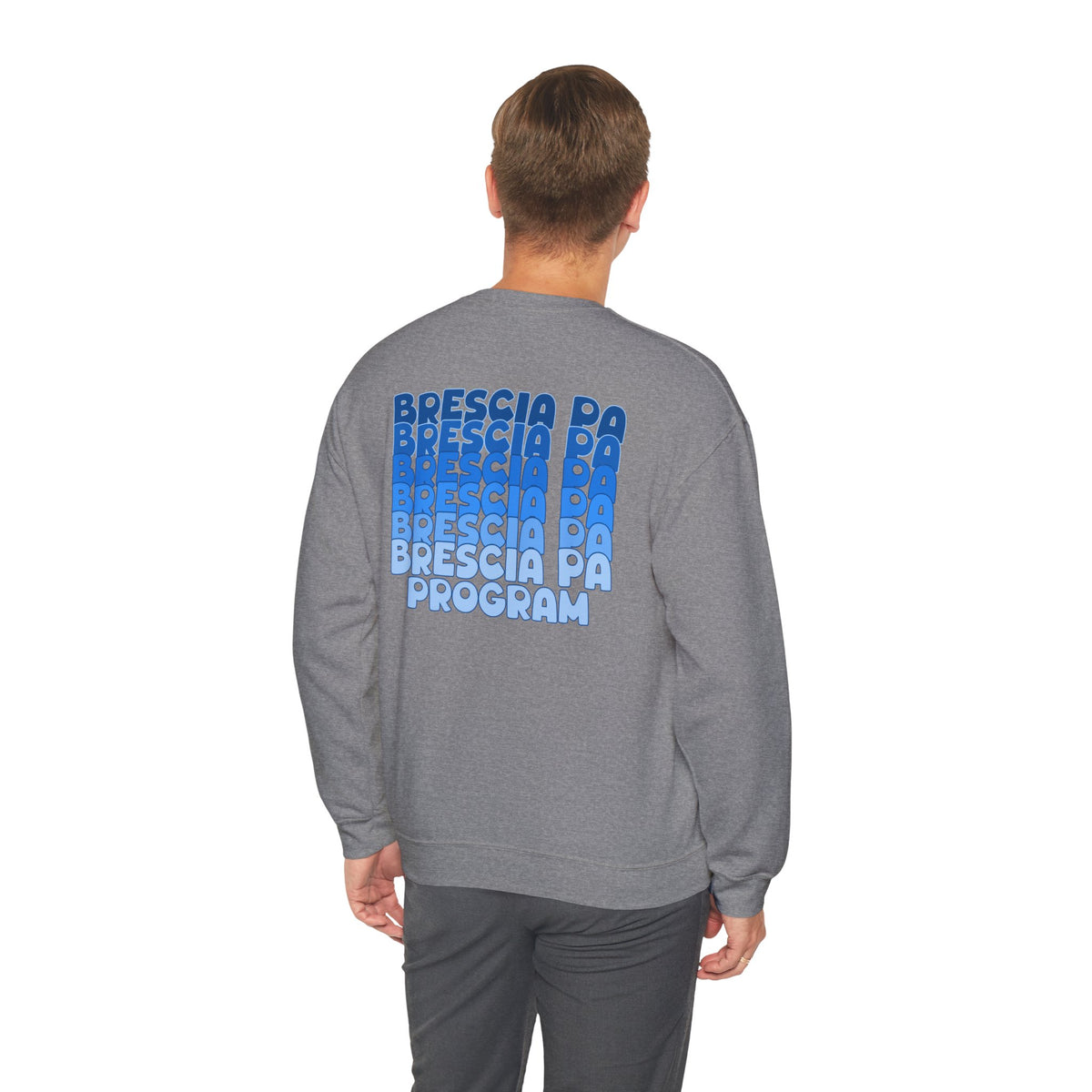 Brescia PA Program Blue Ombre Graphic Crewneck Sweatshirt