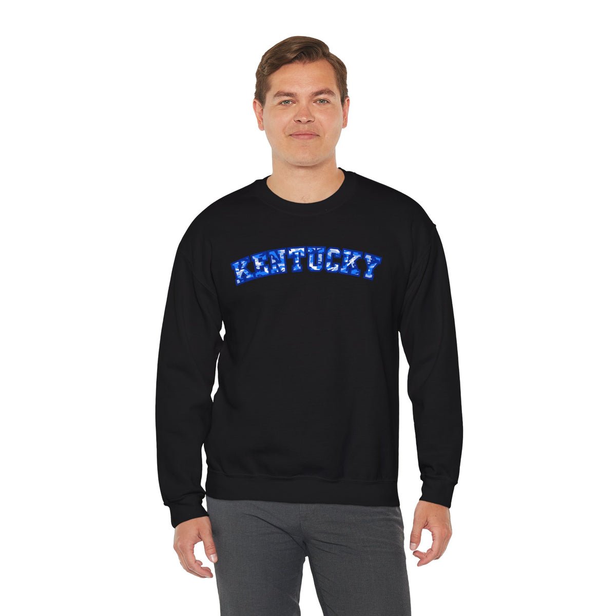 Kentucky Bright Blue Camo Crewneck Sweatshirt