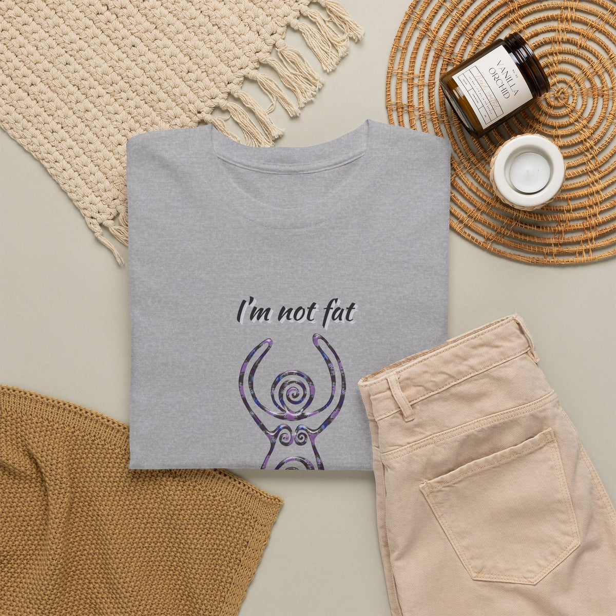 Goddess Sized Tee — "I'm not fat, I'm Goddess Sized" Empowerment T‑Shirt | Andi B. Designs