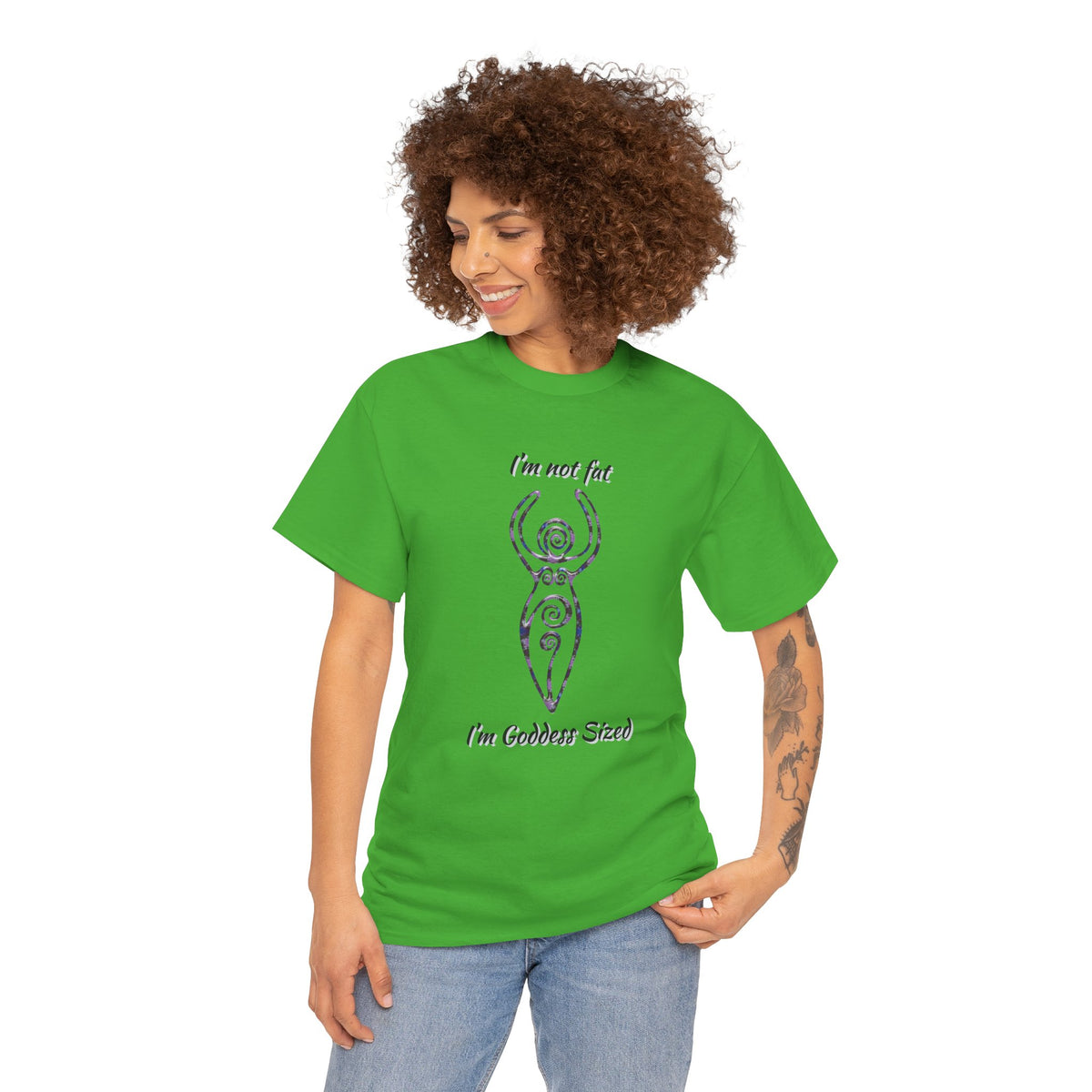 Goddess Sized Tee — "I'm not fat, I'm Goddess Sized" Empowerment T‑Shirt | Andi B. Designs