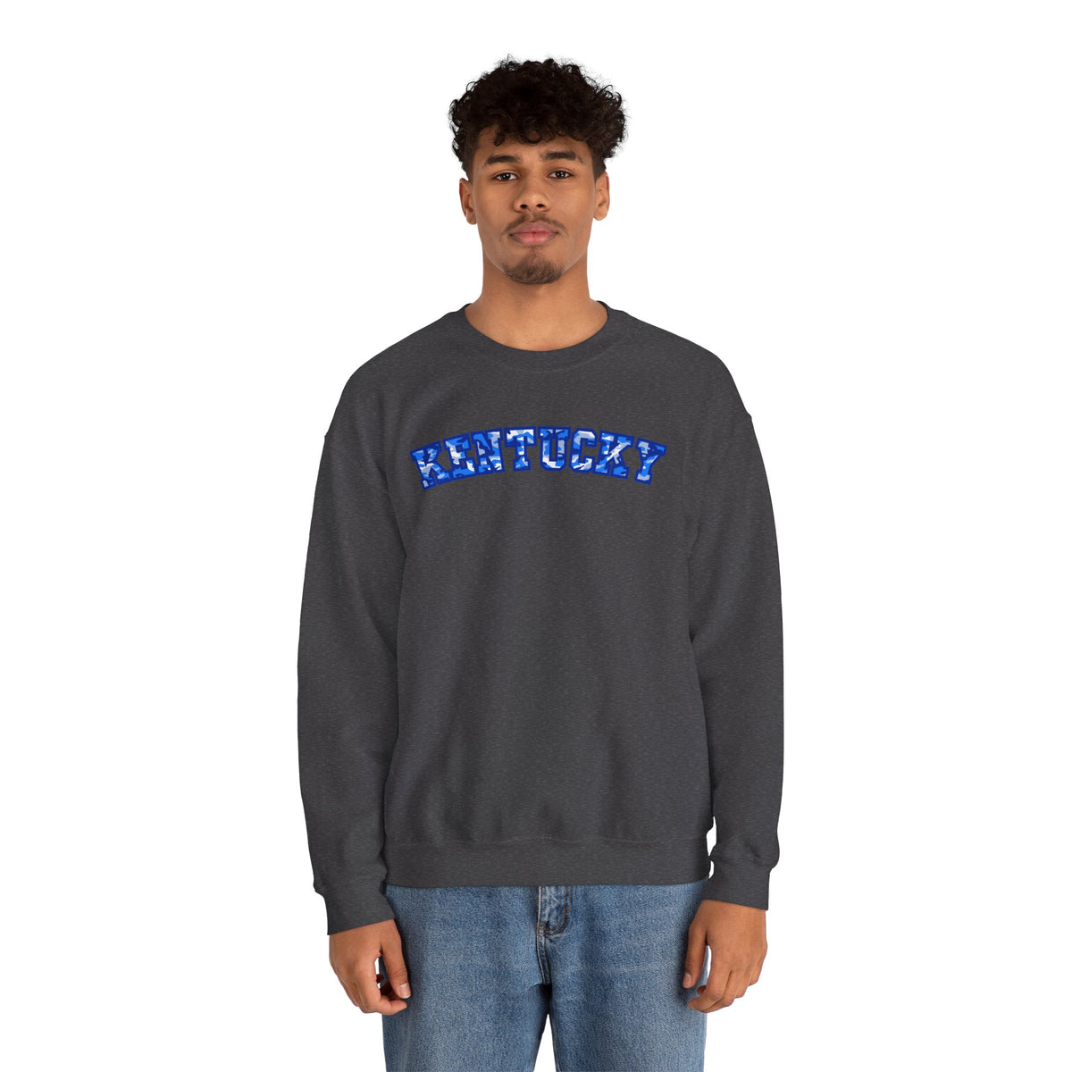 Kentucky Bright Blue Camo Crewneck Sweatshirt