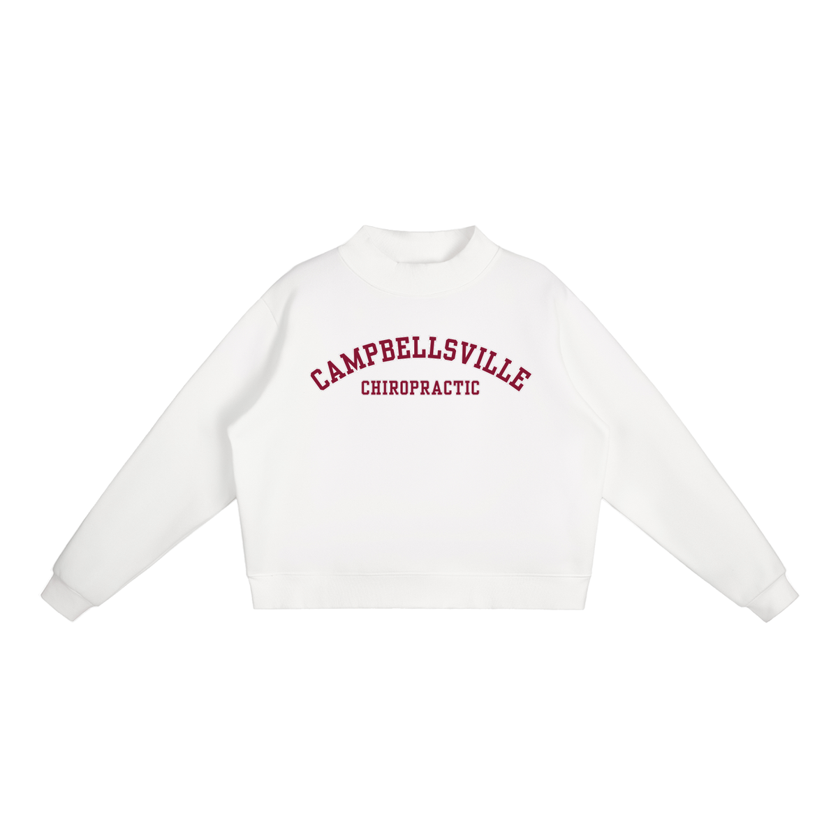 Campbellsville Mock Neck Sweatshirt - Varsity Font Red/White